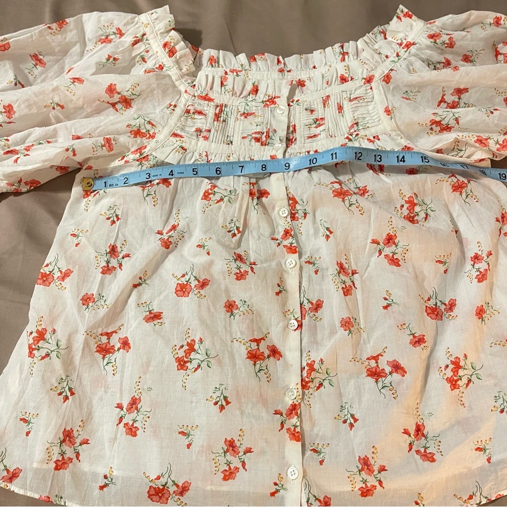 DOEN Farley Top in Sweet Abelia Floral Cottagecore Coquette PuffSleeve Top S - Picture 9 of 12